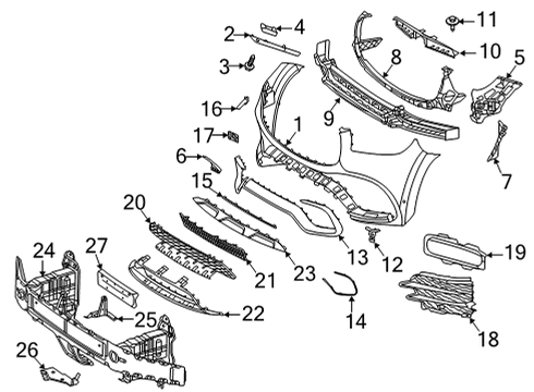 2023 Mercedes-Benz GLS63 AMG Bumper & Components - Front Diagram