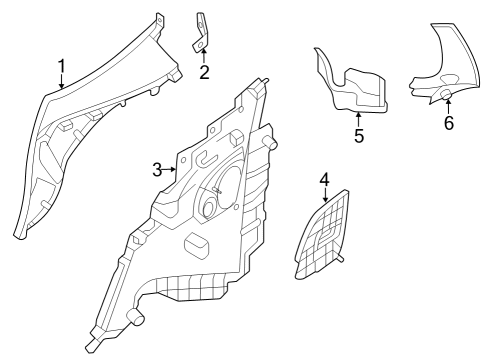 Lower Quarter Trim Diagram for 232-690-65-00-9K21