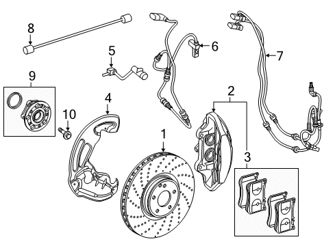 2015 Mercedes-Benz S550 Front Brakes Diagram 3