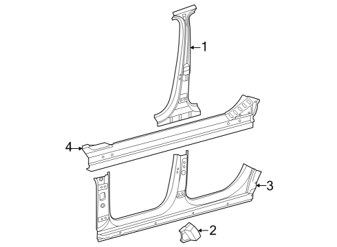 2024 Mercedes-Benz EQS 450+ SUV Center Pillar & Rocker Diagram