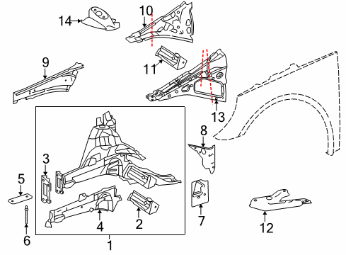 2006 Mercedes-Benz R350 Inner Components - Fender Diagram