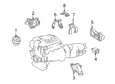 2003 Mercedes-Benz CL600 Engine & Trans Mounting Diagram