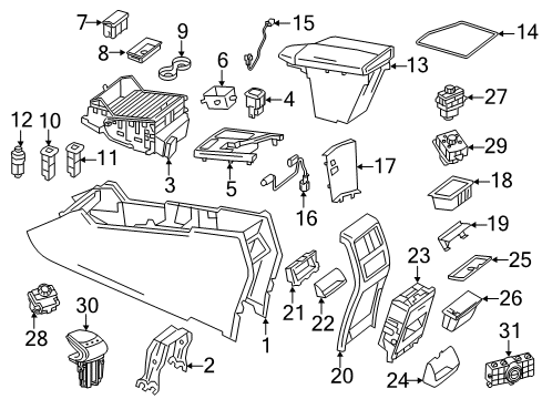 Storage Compart Diagram for 166-680-35-02-9051