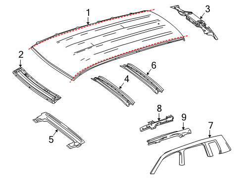 2015 Mercedes-Benz GLK350 Roof & Components Diagram