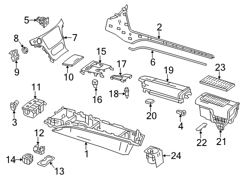 Armrest Assembly Diagram for 231-680-79-01-7F06