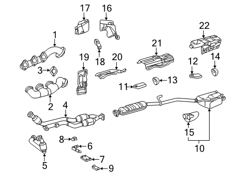 2001 Mercedes-Benz CLK430 Exhaust Components Diagram 1