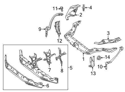 2020 Mercedes-Benz SLC300 Radiator Support Diagram