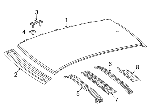 2017 Mercedes-Benz B250e Roof & Components Diagram