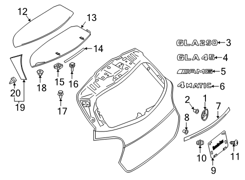 Side Molding Diagram for 156-790-03-88