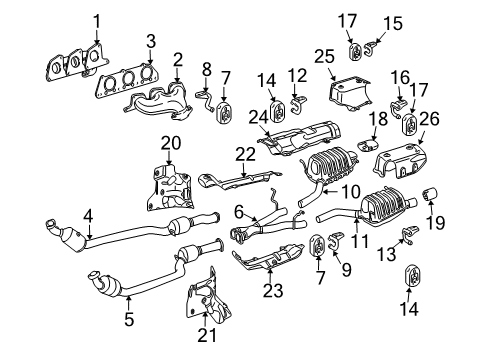 2011 Mercedes-Benz SLK350 Exhaust Components Diagram