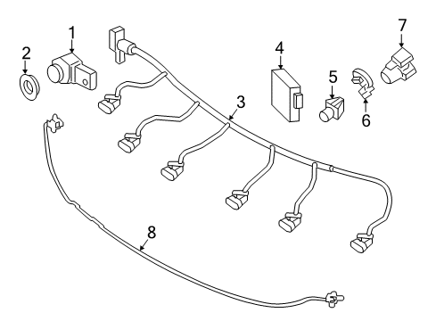 2017 Mercedes-Benz S550 Electrical Components - Front Bumper Diagram 1