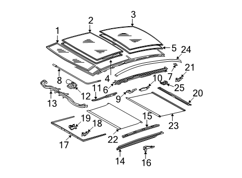 2009 Mercedes-Benz E320 Sunroof  Diagram 1