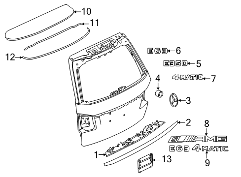 2014 Mercedes-Benz E350 Exterior Trim - Lift Gate Diagram