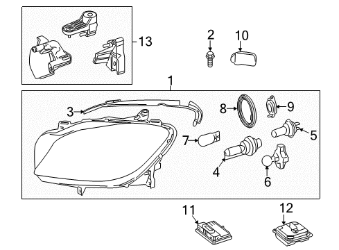 2013 Mercedes-Benz ML350 Headlamps, Headlamp Washers/Wipers, Lighting Diagram