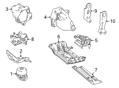 2015 Mercedes-Benz E250 Engine & Trans Mounting Diagram 1