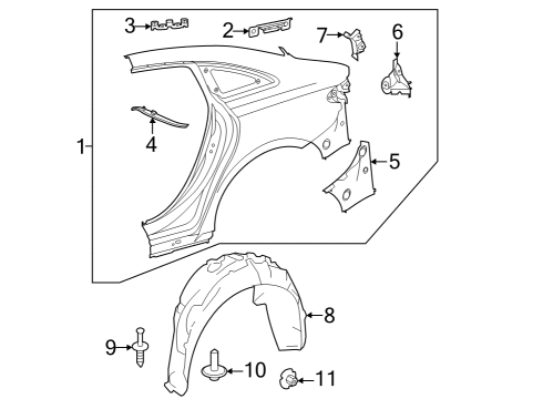 2023 Mercedes-Benz EQE 500 Quarter Panel & Components Diagram 2