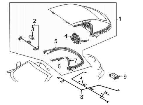 2020 Mercedes-Benz AMG GT Convertible Top Diagram 2