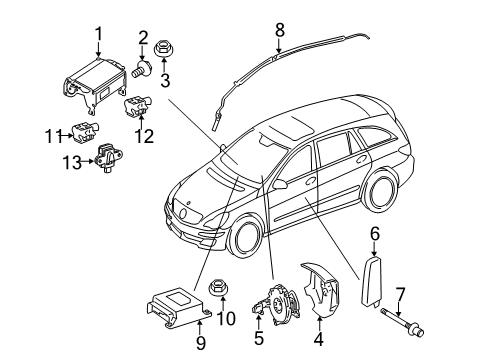 2006 Mercedes-Benz R500 Air Bag Components