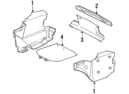 1987 Mercedes-Benz 560SEC Trunk Trim Diagram