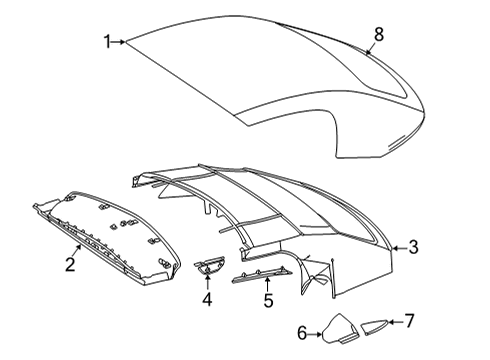 Folding Top Diagram for 190-770-07-00-3D85