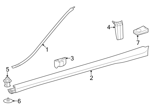 2022 Mercedes-Benz EQB 350 Exterior Trim - Pillars Diagram