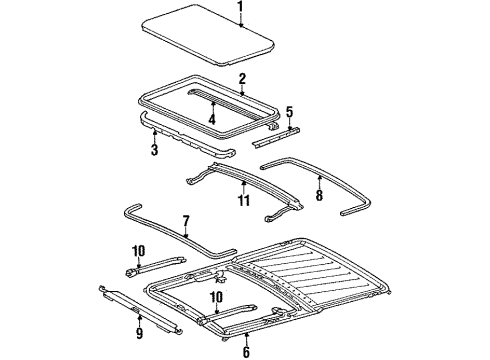 1987 Mercedes-Benz 300D Sunroof Diagram