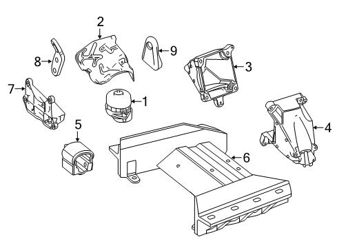 2016 Mercedes-Benz SL400 Engine & Trans Mounting Diagram