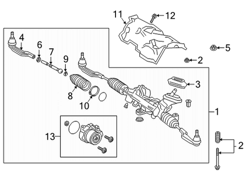 2022 Mercedes-Benz GLB35 AMG Steering Column & Wheel, Steering Gear & Linkage Diagram 2