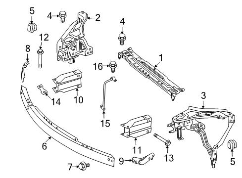 2014 Mercedes-Benz C350 Radiator Support Diagram 1