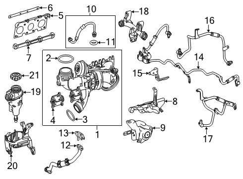 2020 Mercedes-Benz SLC43 AMG Turbocharger & Components Diagram