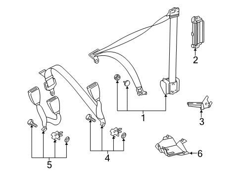 Lap & Shoulder Belt Diagram for 210-860-58-85-7E45