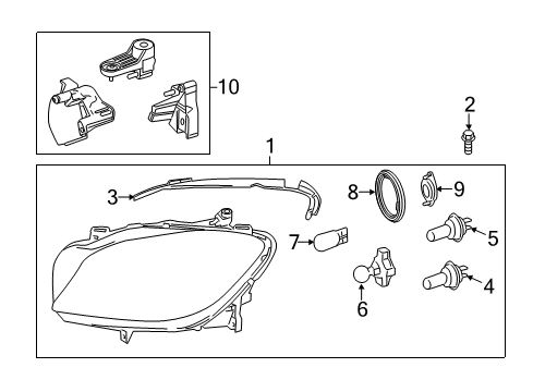 2016 Mercedes-Benz GL350 Headlamps, Headlamp Washers/Wipers, Lighting Diagram 1