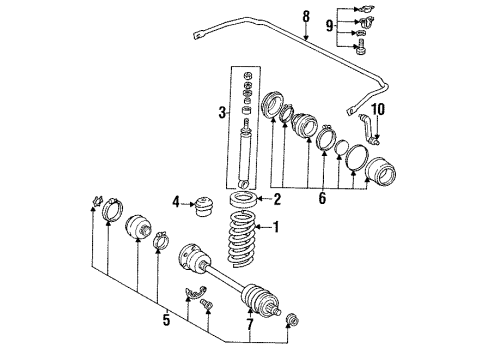 1985 Mercedes-Benz 300CD Rear Suspension Diagram 2