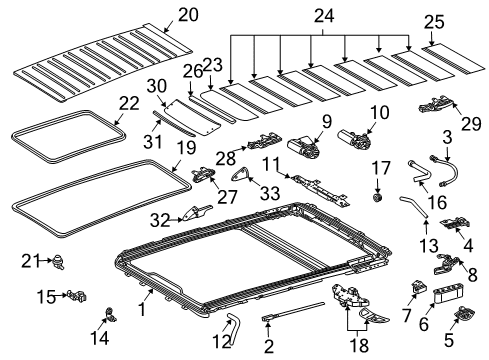 Sunroof Panel Diagram for 163-780-09-21