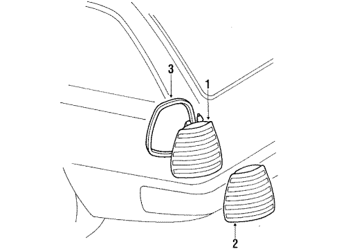 1987 Mercedes-Benz 300TD Tail Lamps Diagram