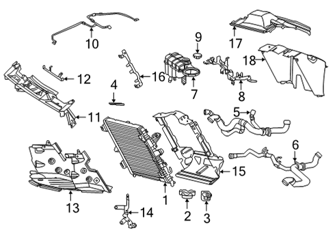 2021 Mercedes-Benz AMG GT Black Series Radiator & Components Diagram 2