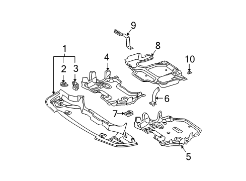 2009 Mercedes-Benz E550 Splash Shields Diagram