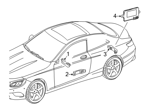 2020 Mercedes-Benz S560 Keyless Entry Components Diagram 1