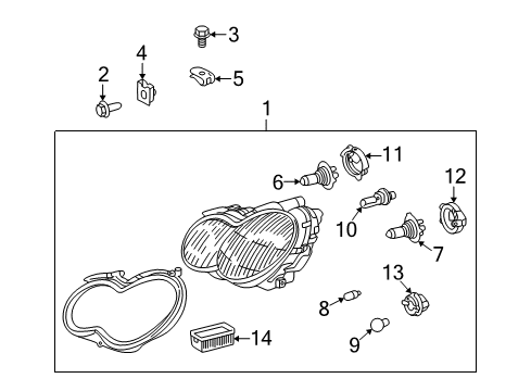 2004 Mercedes-Benz C230 Headlamps, Headlamp Washers/Wipers Diagram 2