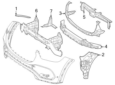 2024 Mercedes-Benz GLE53 AMG Bumper & Components - Front Diagram 3