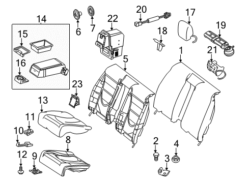 Armrest Bracket Diagram for 221-970-01-14-7376