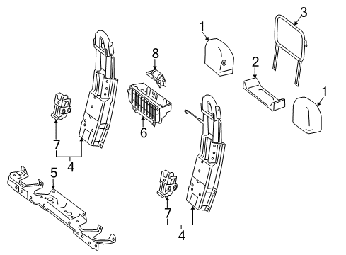 2015 Mercedes-Benz E550 Roll Bar & Headrest Assembly