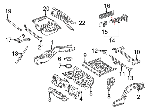 2015 Mercedes-Benz S600 Rear Floor & Rails Diagram