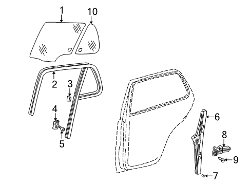 2004 Mercedes-Benz ML500 Rear Door Diagram 2