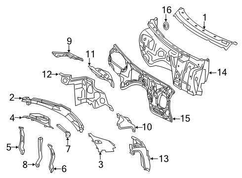 2016 Mercedes-Benz GL550 Cowl Diagram