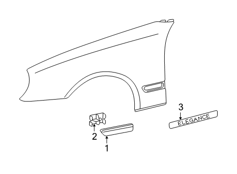 Body Side Molding Diagram for 211-690-28-62-9999