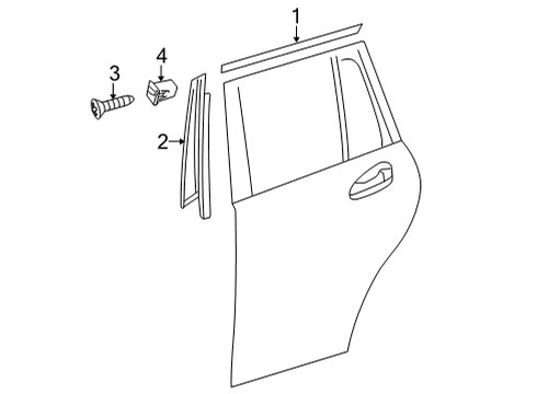 2022 Mercedes-Benz GLC300 Exterior Trim - Rear Door Diagram 1