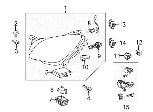 2011 Mercedes-Benz SL550 Headlamps, Headlamp Washers/Wipers Diagram