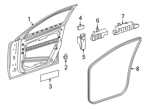 Door Shell Diagram for 156-720-01-05-64