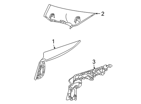 Rear Pillar Trim Diagram for 190-690-11-25-9H93